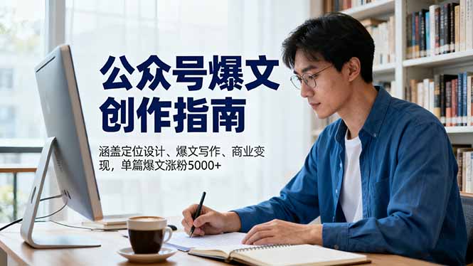 (16380期)公众号爆文创作指南,涵盖定位设计+爆文写作+商业变现,单篇爆文涨粉5000+-网赚副业网