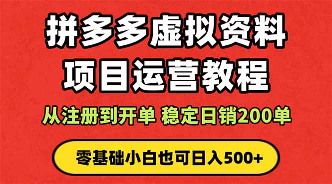 （16220期）拼多多开店运营课程： 蓝海变现玩法，轻松实现睡后收入 零基础小白也可...-网赚副业网