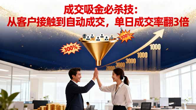 (16432期)吸金成交营销必杀技:从客户接触到自动成交,单日成交率翻3倍-网赚副业网