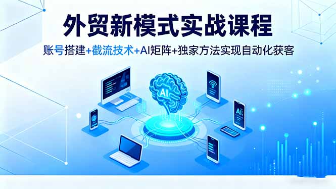 (16363期)外贸新模式实战课程,账号搭建+截流技术+AI矩阵+独家方法实现自动化获客-网赚副业网