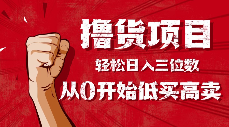 （16315期）手把手教你撸货，从0开始低买高卖，小白轻松实现日入三位数!!!-网赚副业网