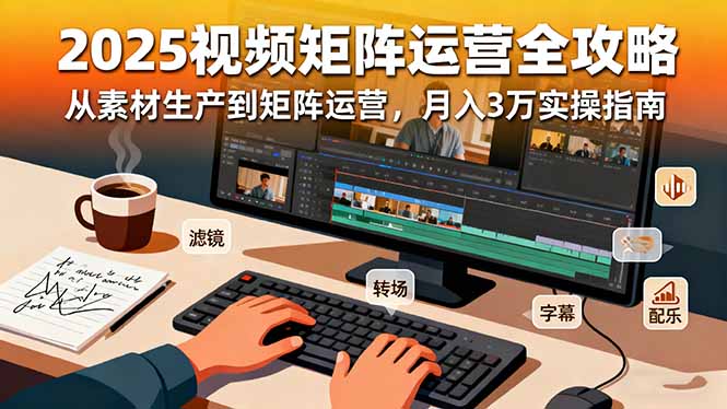 (16333期)2025短视频矩阵运营全攻略:从素材生产到矩阵运营,月入3万实操指南-网赚副业网