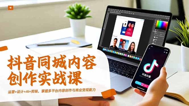 (16707期)抖音同城内容创作实战课,运营+设计+AI+剪辑,掌握多平台内容创作与商业变现能力-网赚副业网