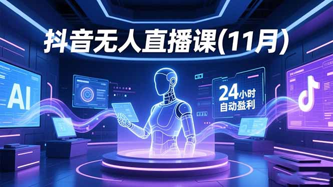 (16625期)抖音无人直播课(11月),AI实景、数字人、绿幕、多种玩法、24小时自动盈利-网赚副业网