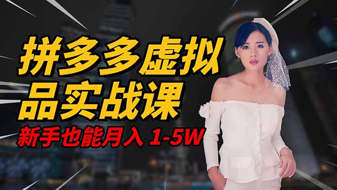 (16492期)2025 拼多多虚拟品系统实战课,轻资产项目,可矩阵开工作室,新手也能...-网赚副业网
