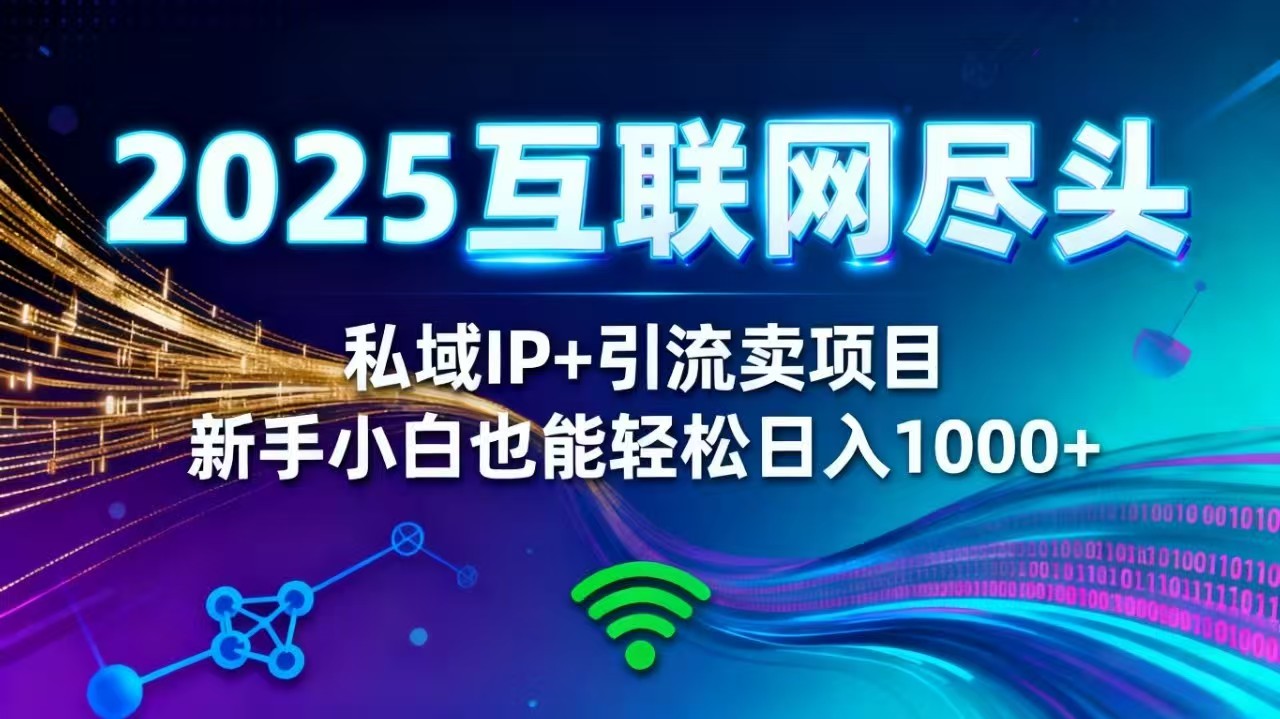 (16485期)2025网创尽头王炸项目!私域 IP + 精准引流,新手小白在家躺赚日入 1000+-网赚副业网