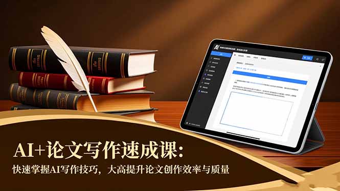 (16568期)AI+论文写作速成课:快速掌握AI写作技巧,大幅提升论文创作效率与质量-网赚副业网