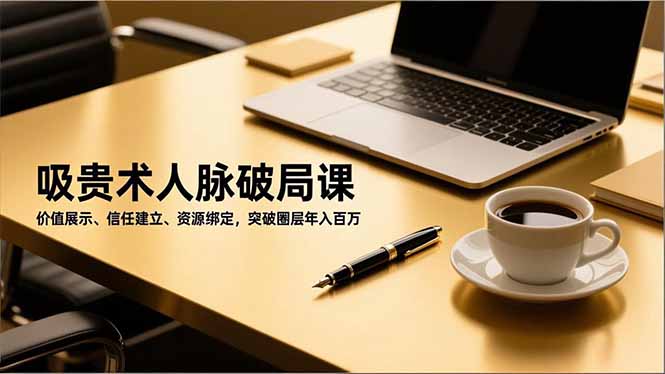 (16682期)吸贵术人脉破局课,价值展示、信任建立、资源绑定,突破圈层年入百万-网赚副业网