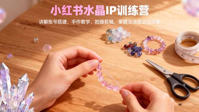 （16475期）小红书水晶IP训练营，讲解账号搭建、手作教学、拍摄剪辑，全流程运营技能-网赚副业网