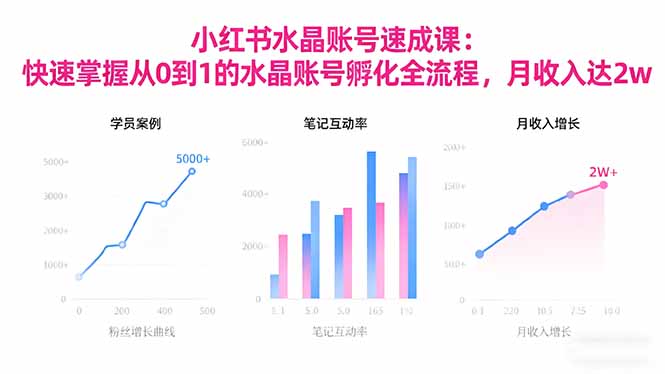 (16476期)2025小红书水晶账号速成课:快速掌握从0-1水晶账号孵化全流程,月收入达2w-网赚副业网
