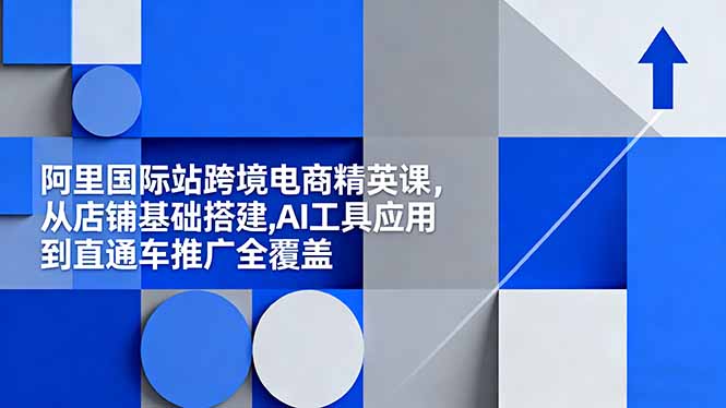 (16450期)阿里国际站跨境电商精英课,从店铺基础搭建,AI工具应用到直通车推广全覆盖-网赚副业网