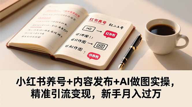 (16498期)小红书养号+内容发布+AI做图实操,精准引流变现,新手月入过万-网赚副业网
