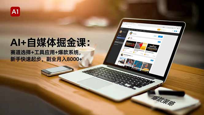 (16657期)AI+自媒体掘金课:赛道选择+工具应用+爆款系统,新手快速起步,副业月入8000+-网赚副业网