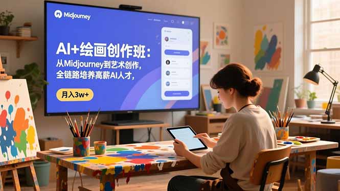 (16597期)AI+绘画创作班:从Midjourney到艺术创作,全链路培养高薪AI人才,月入3w+-网赚副业网