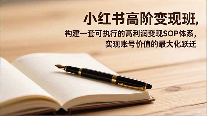 (16633期)小红书高阶变现班,构建一套可执行的高利润变现SOP体系,实现账号价值的最大化跃迁-网赚副业网