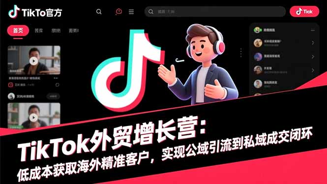 (16522期)TikTok外贸增长营:低成本获取海外精准客户,实现公域引流到私域成交闭环-网赚副业网