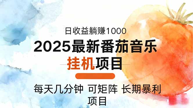 (16491期)2025年最新番茄音乐人挂机项目,每天几分钟,月入1000+,可矩阵,一台...-网赚副业网