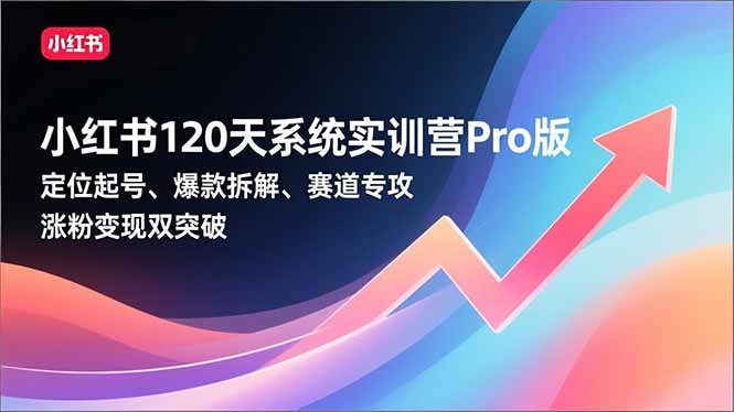 (16829期)小红书120天系统实训营Pro版,定位起号、爆款拆解、赛道专攻,实现涨粉变现双突破-网赚副业网