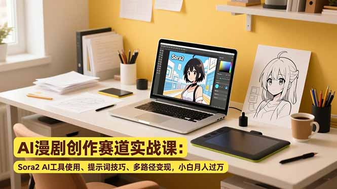 (16936期)AI漫剧创作赛道实战课:Sora2 AI工具使用、提示词技巧、多路径变现,小白月入过万-网赚副业网