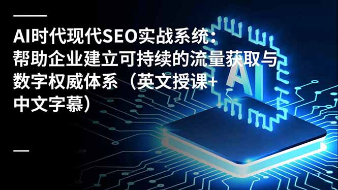 (16760期)AI时代现代SEO实战系统:帮助企业建立可持续的流量获取与数字权威体系(英文授课+中文字幕)-网赚副业网