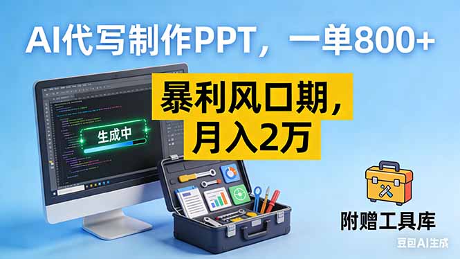 (16967期)AI代写制作PPT,一单800+, 暴利风口期,月入2万【附工具】-网赚副业网