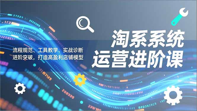 (16927期)淘系系统运营进阶课2.0,流程规范、工具教学、实战诊断,进阶突破,打造高盈利店铺模型-网赚副业网