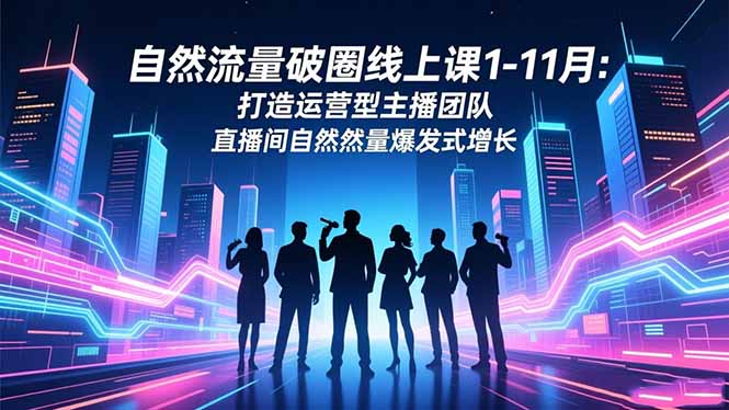 (16810期)自然流量破圈线上课1-11月:打造运营型主播团队 直播间自然流量爆发式增长-网赚副业网