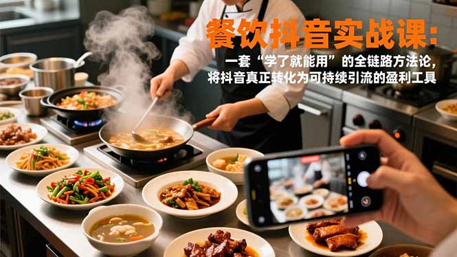 (16975期)餐饮抖音实战课:一套“学了就能用”的全链路方法论,将抖音真正转化为可持续引流的盈利工具-网赚副业网
