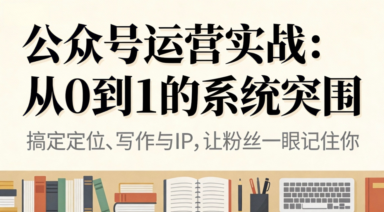 (16777期)公众号运营实战:从0到1的系统突围-网赚副业网