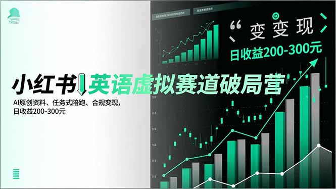 (16828期)小红书英语虚拟赛道破局营,AI原创资料、任务式陪跑、合规变现,日收益200-300元-网赚副业网