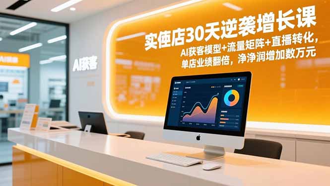 (16793期)实体店30天逆袭增长课,AI获客模型+流量矩阵+直播转化,单店业绩翻倍,净利润增加数万元-网赚副业网