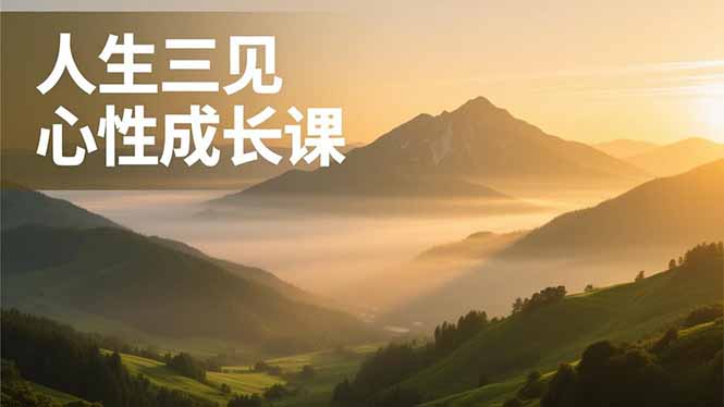 (16897期)人生三见心性成长课,见天地众生自己,搞透人性安顿身心,活出清晰自我,内在富足无价-网赚副业网