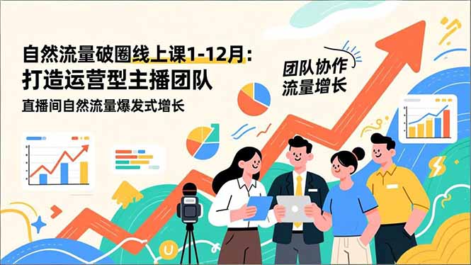 (16925期)自然流量破圈线上课1-12月更新:打造运营型主播团队 直播间自然流量爆发式增长-网赚副业网
