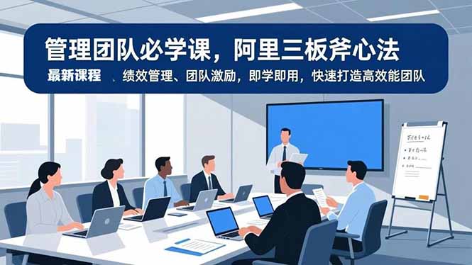 (16929期)管理团队必学课,阿里三板斧心法、绩效管理、团队激励,即学即用,快速打造高效能团队-网赚副业网