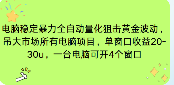 (16737期)电脑EA策略挂机项目单窗口收益20-30u,单电脑可挂5-10个窗口收益稳健4位数-网赚副业网