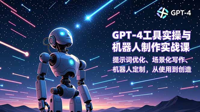 （16837期）GPT-4工具实操与机器人制作实战课：提示词优化、场景化写作、机器人定制，从使用到创造-网赚副业网