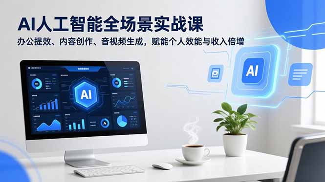 (16958期)AI人工智能全场景实战课,办公提效、内容创作、音视频生成,赋能个人效能与收入倍增-网赚副业网