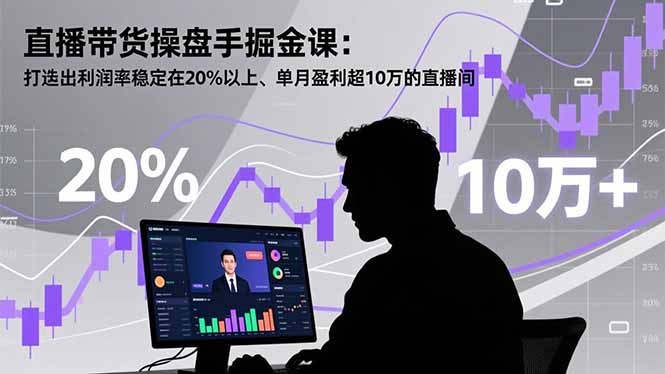 (16727期)直播带货操盘手掘金课:打造出利润率稳定在20%以上、单月盈利超10万的直播间-网赚副业网