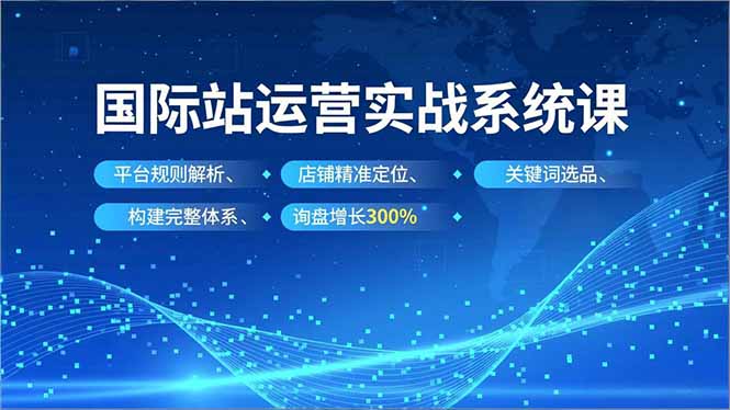 (16751期)国际站运营实战系统课,平台规则解析、店铺精准定位、关键词选品,构建完整体系询盘增长300%-网赚副业网