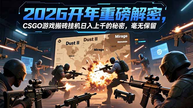(16904期)2026开年重磅解密,CSGO游戏搬砖挂机日入上千的秘密,毫无保留-网赚副业网