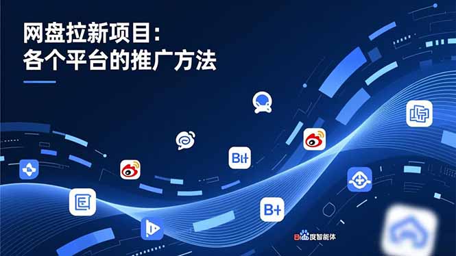 （16971期）网盘拉新项目：各个平台的推广方法，公众号、截留玩法，微博，B站，百度智能体-网赚副业网