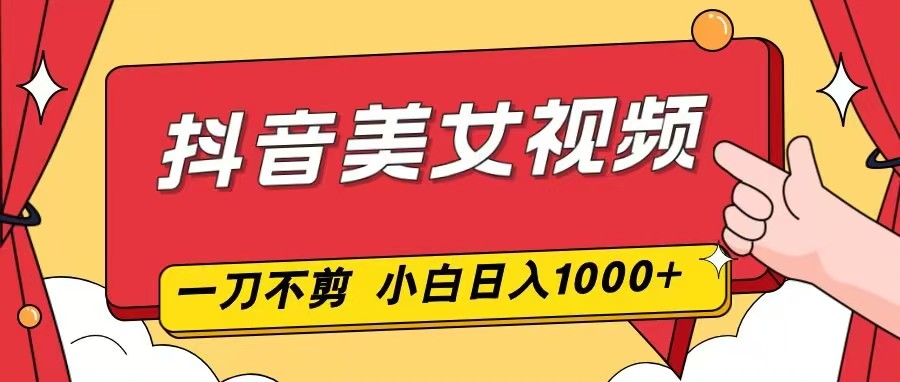 (16873期)抖音美女视频,一刀不剪,两分钟一条视频,小白轻松上手,日入1000-网赚副业网