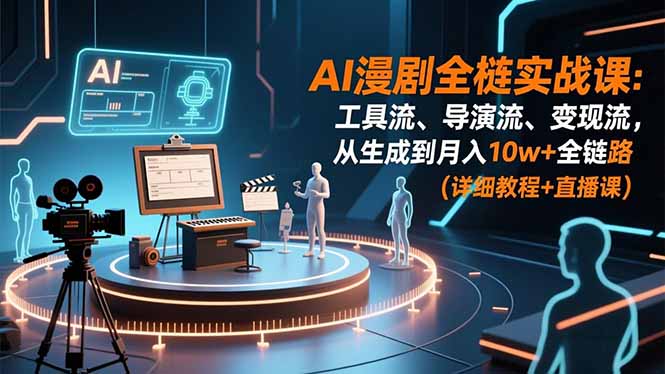 (16776期)AI漫剧全栈实战课:工具流、导演流、变现流,从生成到月入10w+全链路 (详细教程+直播课)-网赚副业网