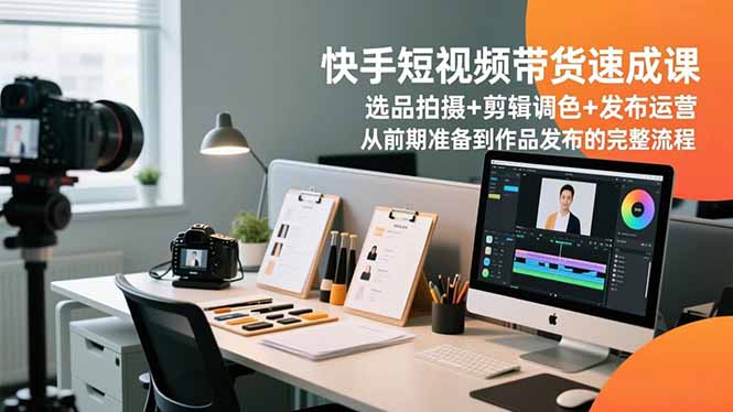 (16752期)快手短视频带货速成课,选品拍摄+剪辑调色+发布运营,从前期准备到作品发布的完整流程-网赚副业网