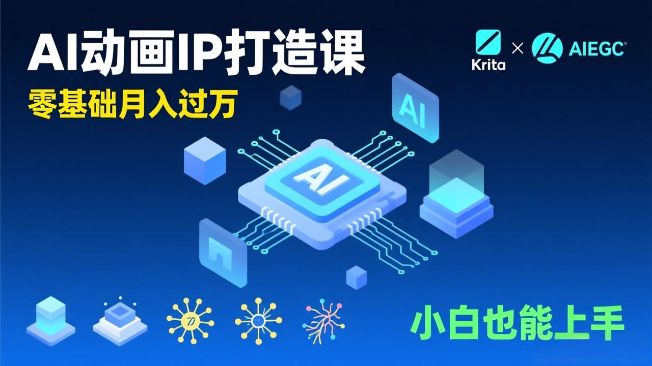 (17075期)AI动画新手变现课,Krita+AIGC、模型训练、商单资源,零基础月入过万,小白也能上手-网赚副业网