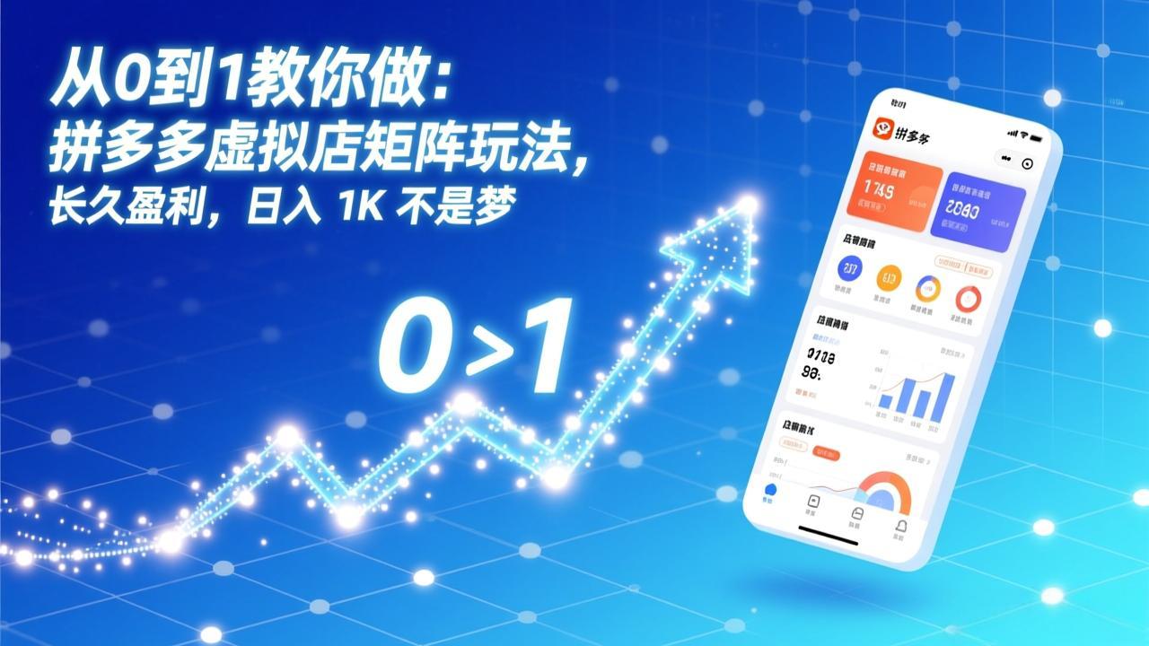 (17205期)从0到1教你做:拼多多虚拟店矩阵玩法,长久盈利,日入 1K 不是梦-网赚副业网