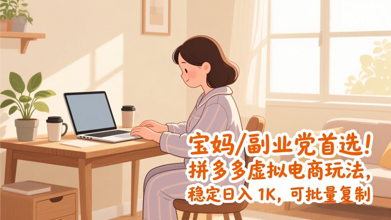 (17155期)宝妈 / 副业党首选!拼多多虚拟电商玩法,稳定日入 1K,可批量复制-网赚副业网