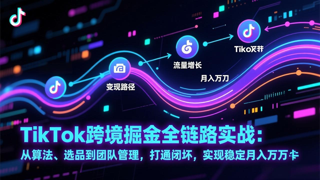 (17216期)TikTok跨境掘金全链路实战:从算法、选品到团队管理,打通闭环,实现稳定月入万刀-网赚副业网