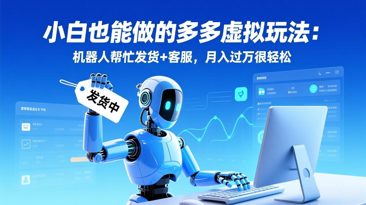 (17230期)小白也能做的多多虚拟玩法:机器人帮忙发货+客服,月入过万很轻松-网赚副业网