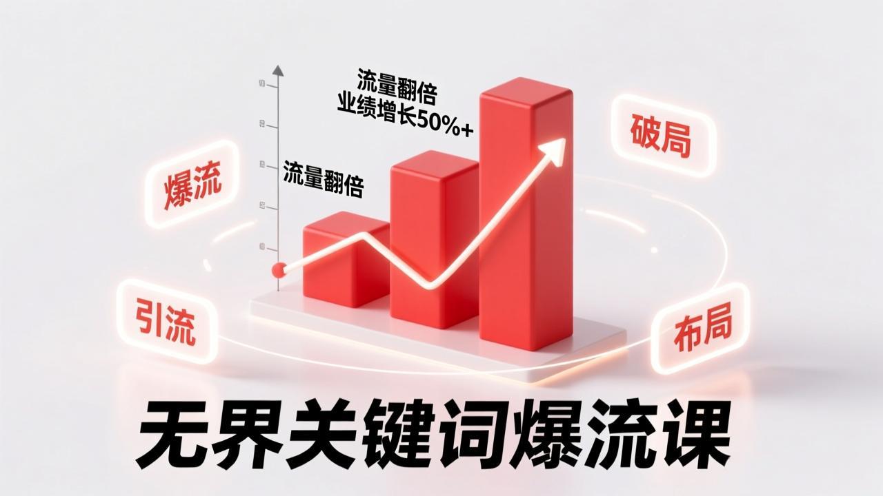 (17063期)无界关键词爆流课,破局布局逻辑、阶段精准引流,实现流量翻倍,店铺业绩增长50%+。-网赚副业网